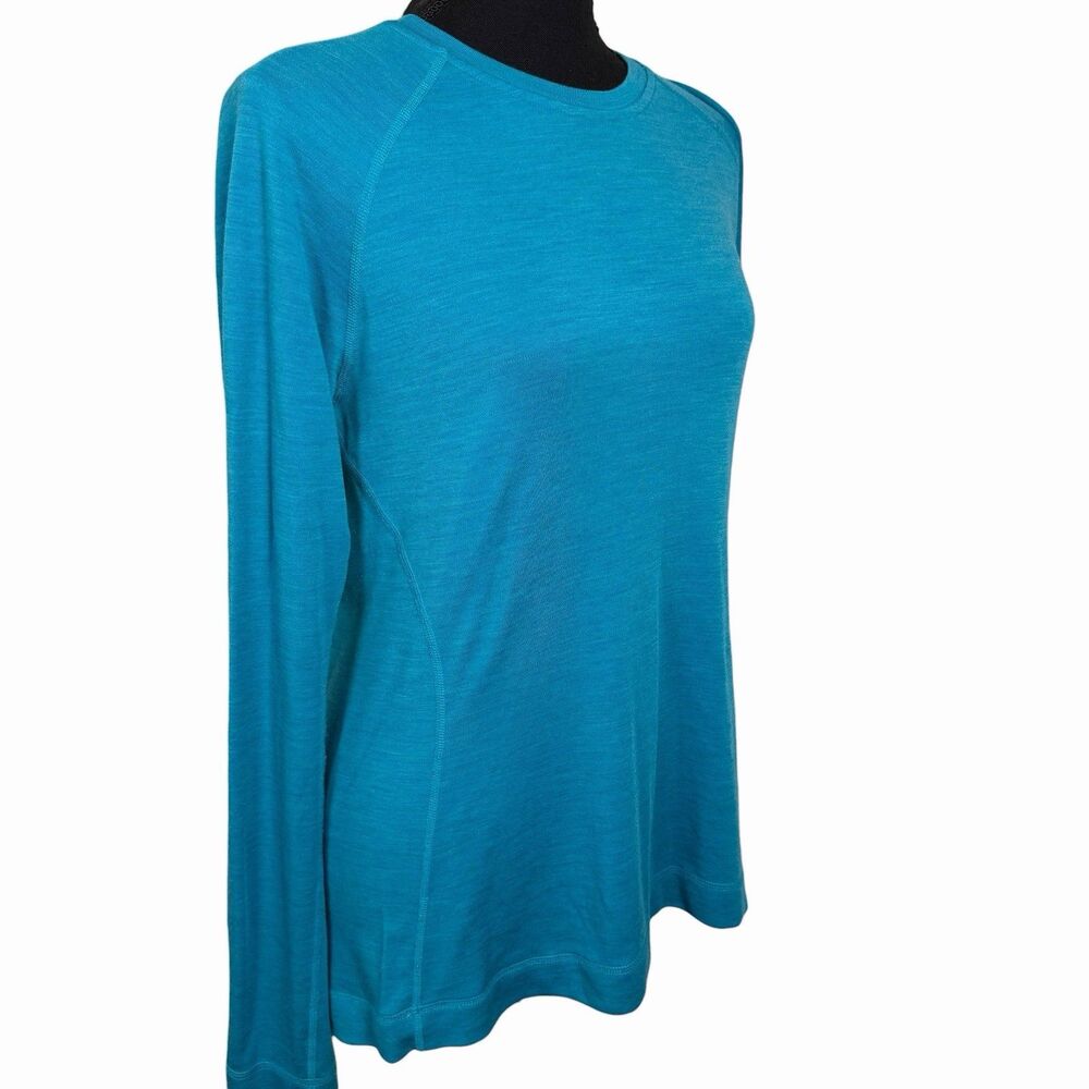 Smartwool Merino 250 Shirt Women’s XL 100% Wool Long Sleeve Base Layer Aqua Blue - Picture 4 of 8
